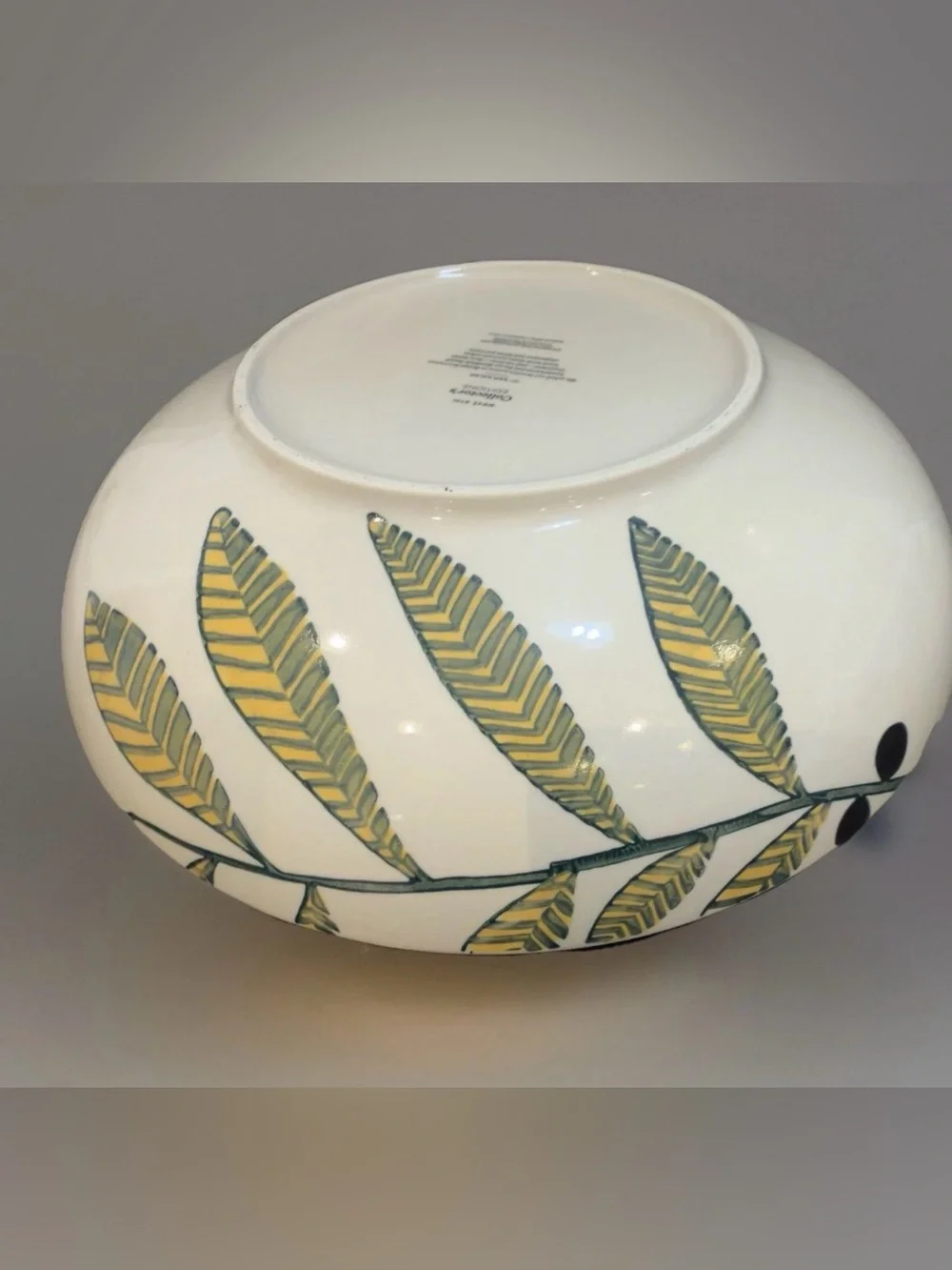 West Elm Collectors Edition Sam Kalda Botanical Olive Branch 14” Serving Bowl